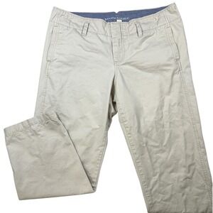 BANANA REPUBLIC Women's 8 Light Khaki Cotton Boyfriend Chino Ankle Pants Y2K